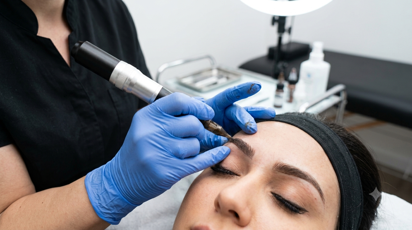 Image d'un maquillage permanent de sourcil